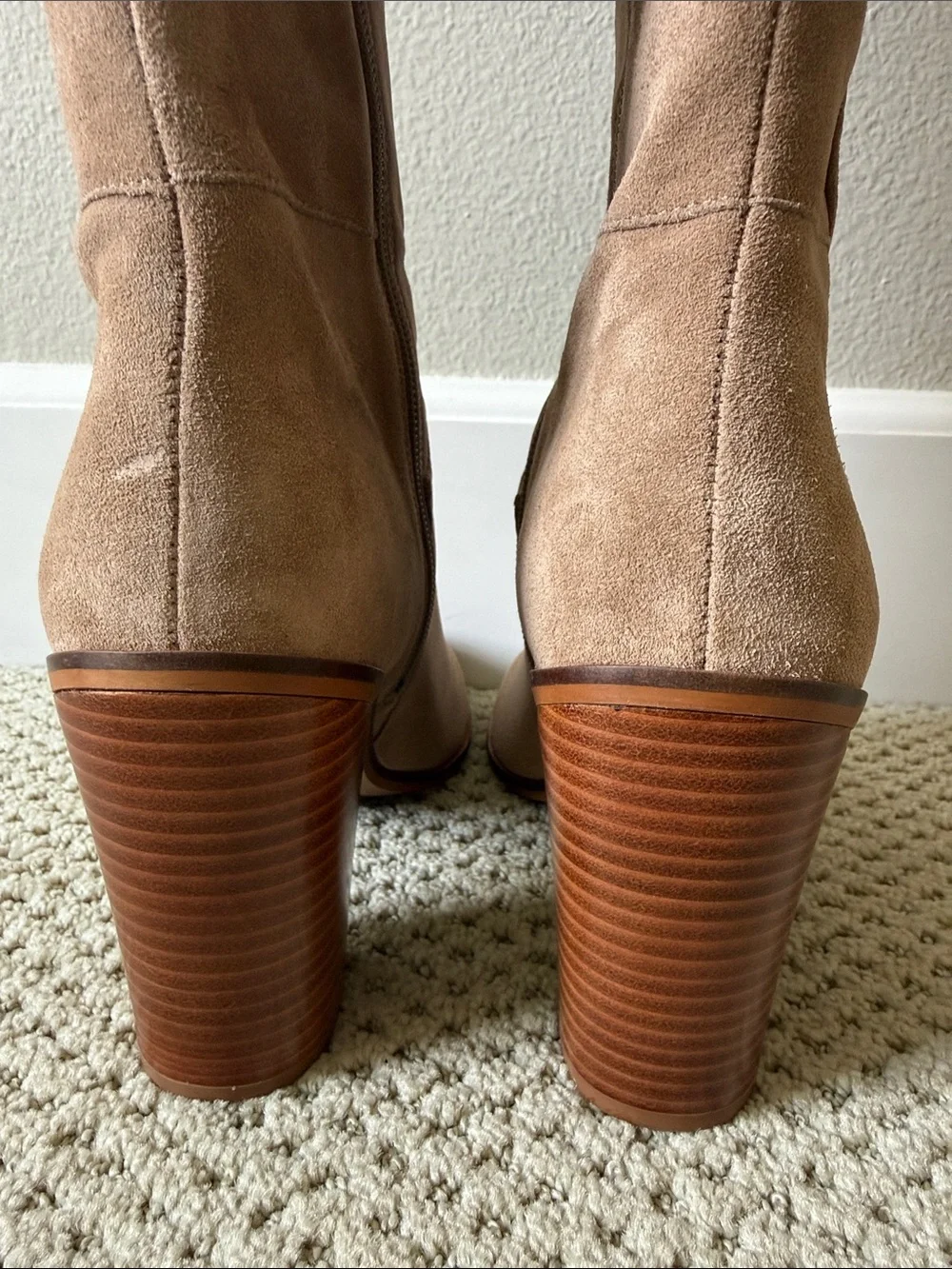 Franco Sarto Over-the-Knee Suede Boots in Beige-Tan